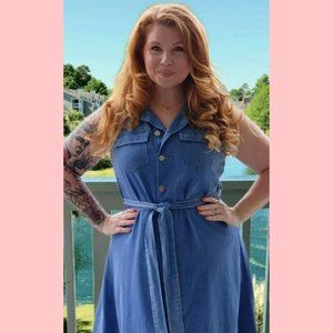 Medium Wash Denim Shirtdress